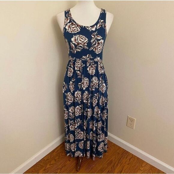 Matilda Jane Along the Beach Teal Floral Maxi Dress Small - Picture 1 of 9